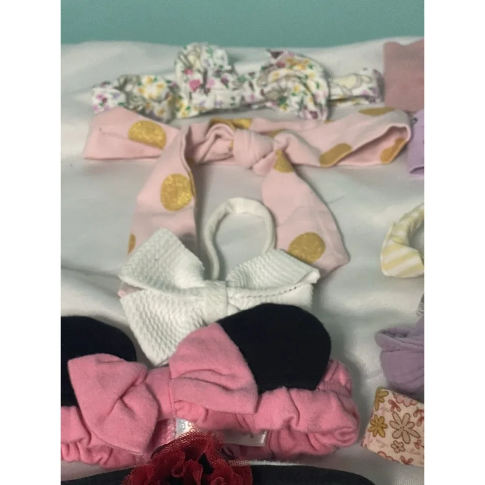 11  Colorful Bow Headbands set‎ baby toddler girl nylon bulk  lot BinR